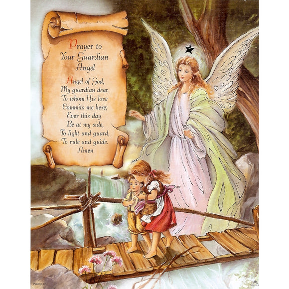 Prayer to Guardian Angel 8x10 Carded Print