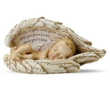 Sleeping Baby in Angel Wings Statue