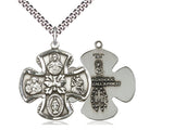 Large Sterling Silver 5-Way Medal Cross