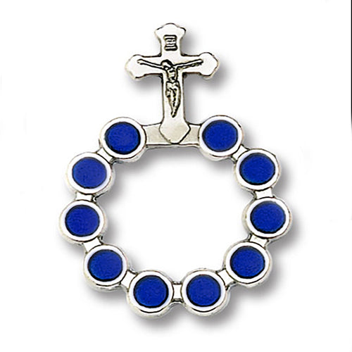 Blue Enamel Finger Rosary
