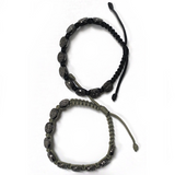 Saint Benedict Gunmetal Medal Corded Bracelet