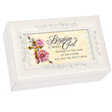 Ivory and Rose Baptism Music Box