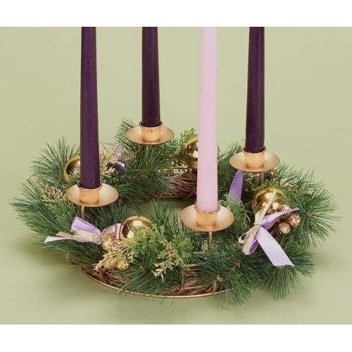 Purple Ribbon & Pinecone Advent Wreath