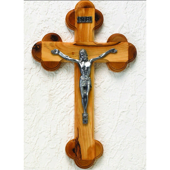 Roman Byzantine Olive Wood Crucifix from the Holy Land - 10 in.