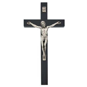 10" Black Wood Crucifix