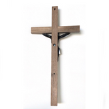 Walnut Crucifix with Copper Corpus