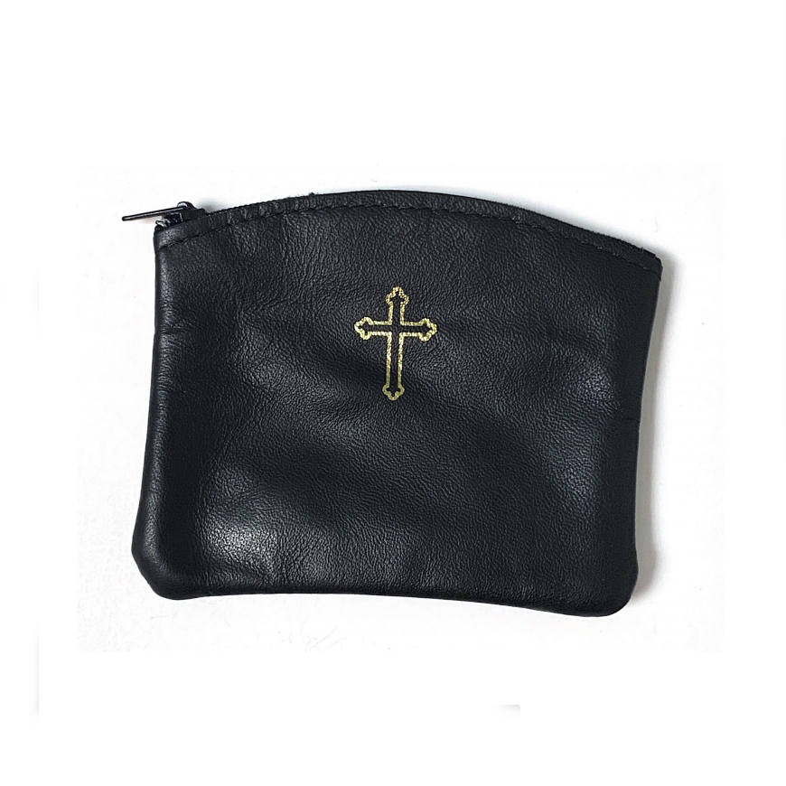 Black Leather Rosary Pouch – The Catholic Gift Store