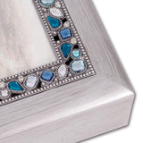 Silver & Blue Jeweled Faith, Hope & Love Music Box