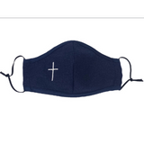 Embroidered Cross Adult's Face Mask (Assorted Colors)