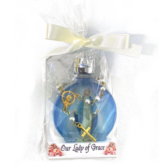 Our Lady of Grace Holy Water Bottle and Decade Rosary Set
