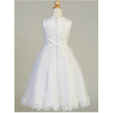 Sleeveless Embroidered Floral Tulle Dress