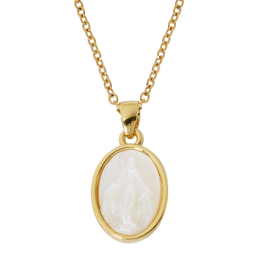 Our Lady of Grace Mother of Pearl Necklace The Catholic Gift Store