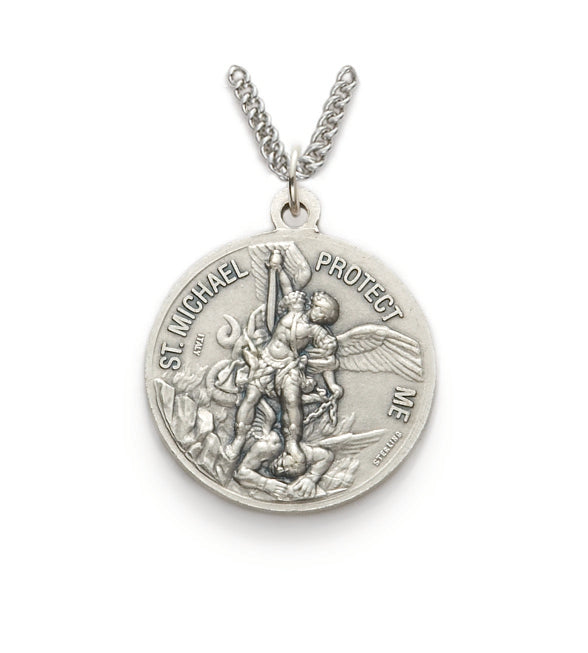 St. Michael Nickel Silver Navy Medal The Catholic Gift Store