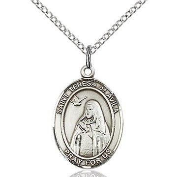 St. Teresa of Avila Sterling Silver Oval Medal
