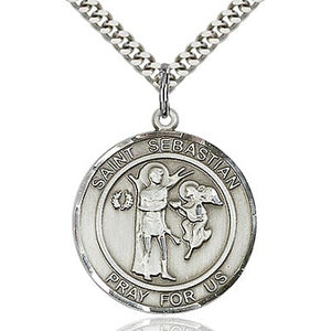 St. Sebastian Round Sterling Silver Medal