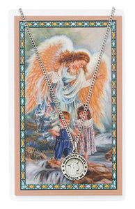 Guardian Angel Pewter Medal and Prayer Card