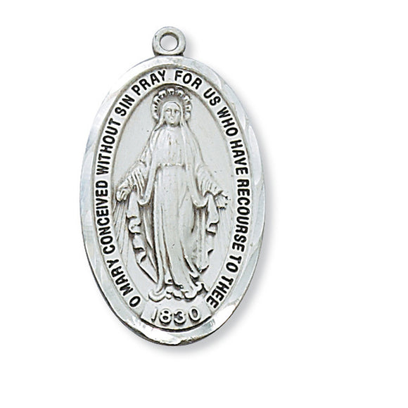 Large Sterling Silver Miraculous Medal