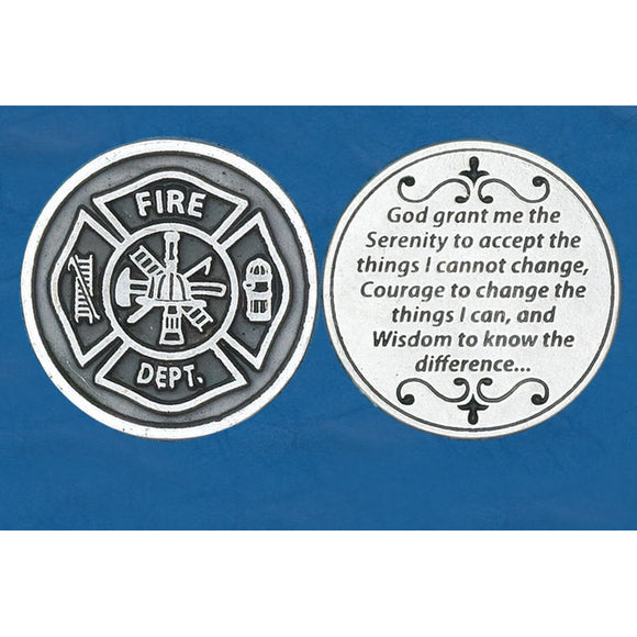 Fireman Serenity Prayer Pocket Token