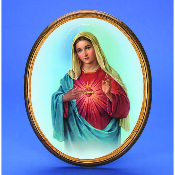 Oval Immaculate Heart Plaque