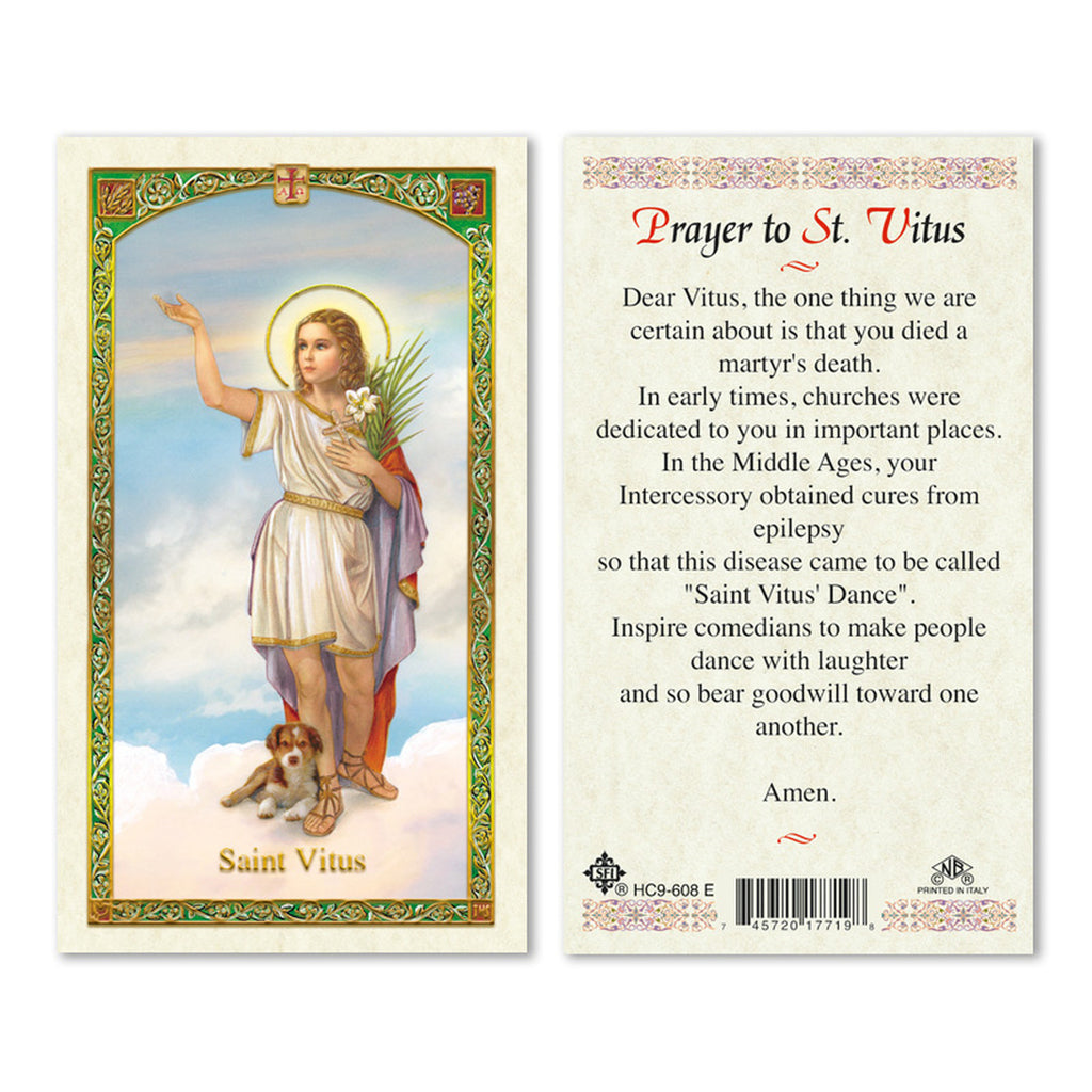 Prayer To Saint Vitus Prayercard – The Catholic Gift Store