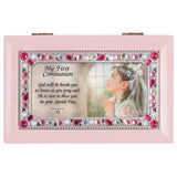 Pink Jeweled First Communion Music Box