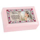 Pink Jeweled First Communion Music Box