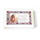 Ivory & Pink Jeweled First Communion Music Box