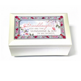 Ivory & Pink Jeweled Granddaughter Music Box