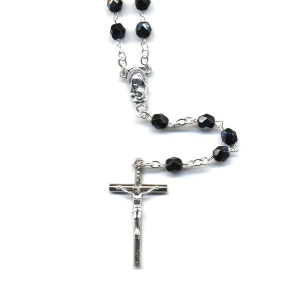 Black Iridescent Semicrystal Rosary