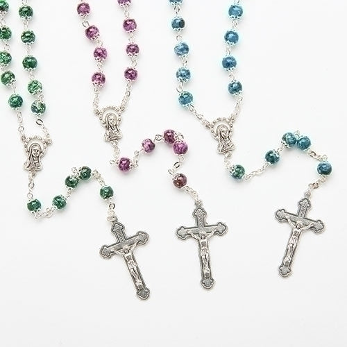 Speckled Capped Bead Rosary