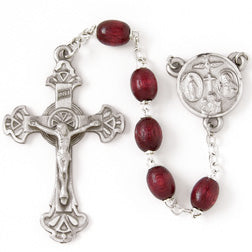 Brown Wood Oval Rosary