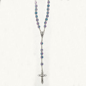 Blue & Purple Imitation Murano Rosary