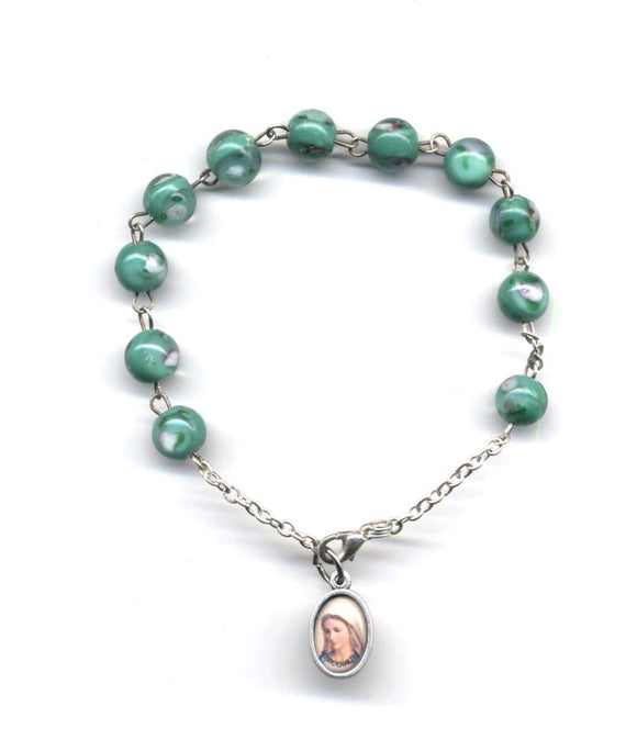 Teal Murano Rosary Bracelet
