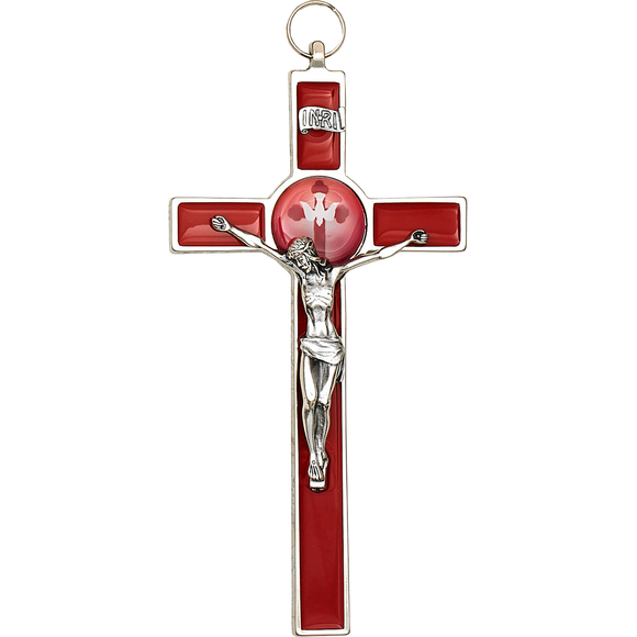Red Enamel Holy Spirit Crucifix