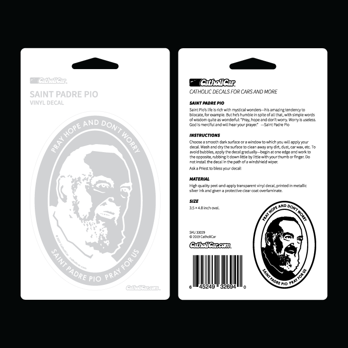 Saint Padre Pio Car Decal