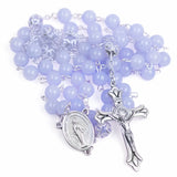 Blue Glass Bead Rosary