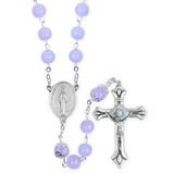 Blue Glass Bead Rosary