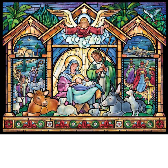 Stained Glass Nativity Puzzle 1,000 Pieces