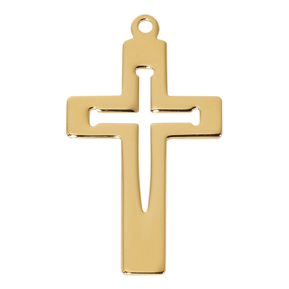 Gold Pierced Nail Cross