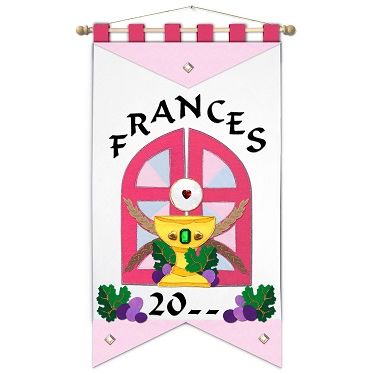 Deluxe First Communion Pink Gates of Heaven Banner Kit