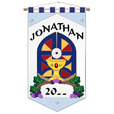 Deluxe First Communion Blue Gates of Heaven Banner Kit