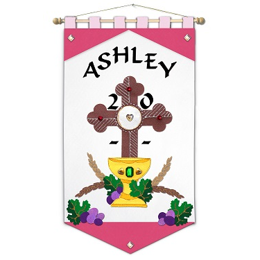 Deluxe First Communion Pink Cross Banner Kit