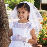First Communion Veil with Pearl Cross