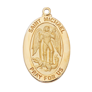 St. Michael Gold Over Sterling Silver Oval Medal – The Catholic Gift Store