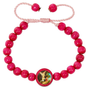 Adjustable Pink Guardian Angel Bracelet