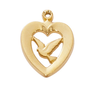 Gold Dove Heart Necklace