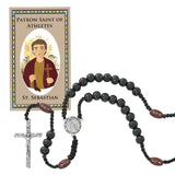 St. Sebastian Corded Football Rosary & Prayercard Set