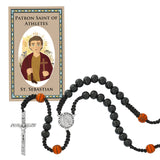 St. Sebastian Corded Basketball Rosary & Prayercard Set