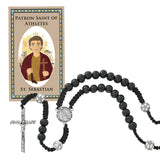 St. Sebastian Corded Soccer Rosary & Prayercard Set