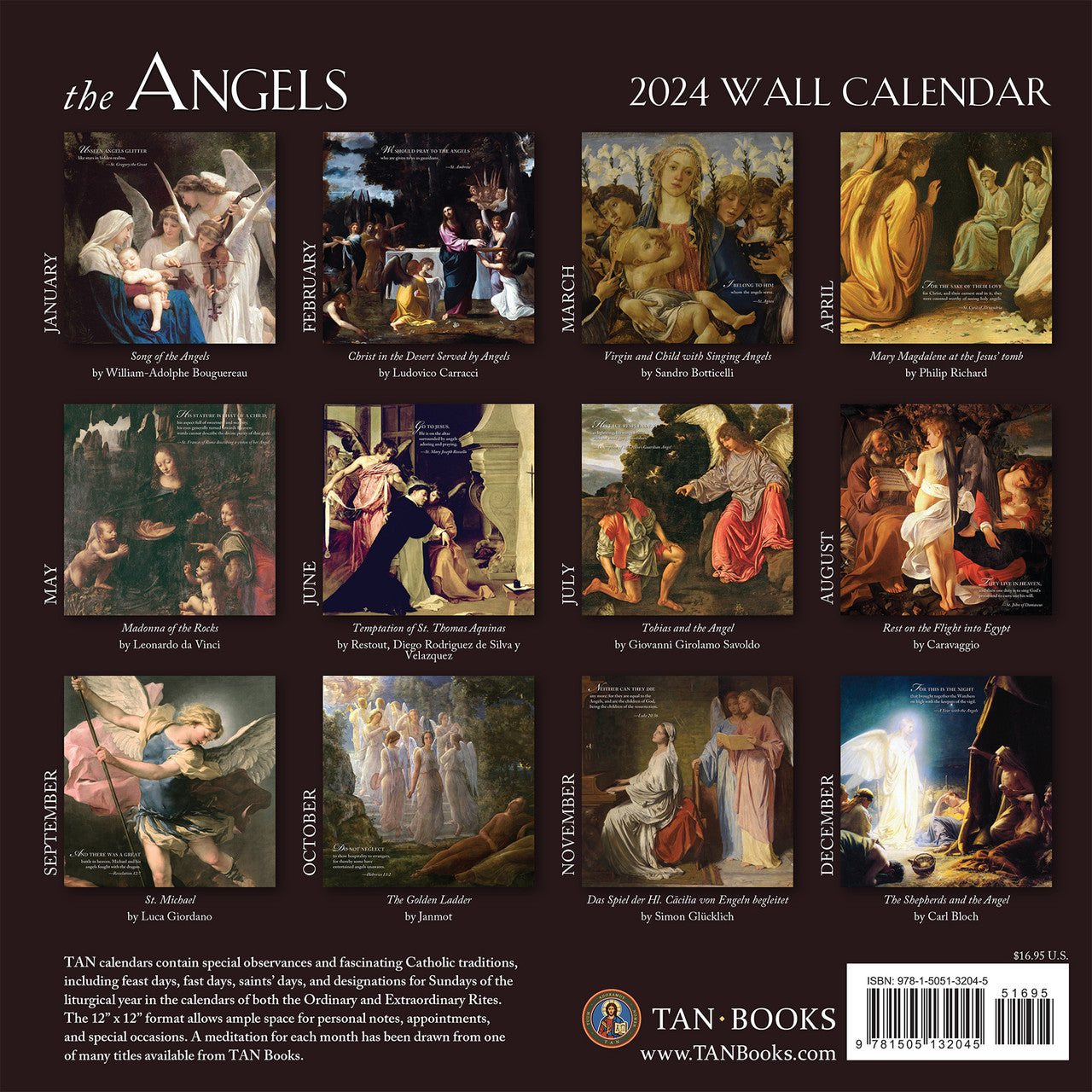 2024 The Angels Wall Calendar The Catholic Gift Store
